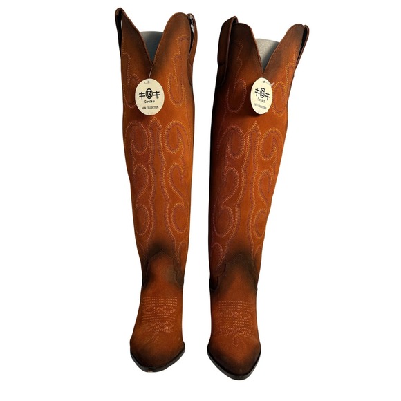 NWT Circle G By Corral Ladies Shedron Suede Tall Western Boots Q7033 | 7W - Picture 3 of 5
